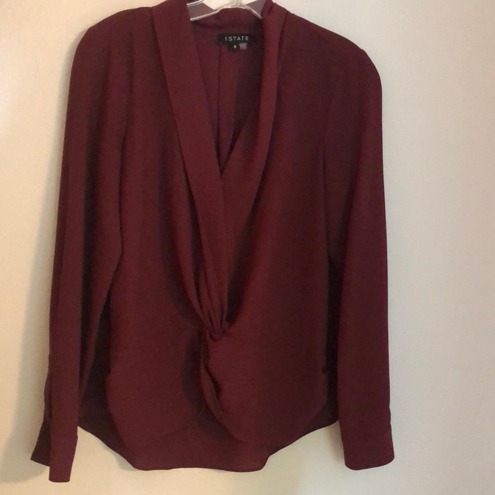 1.State small burgundy blouse